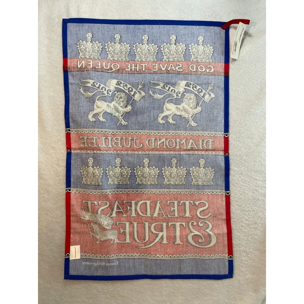 Emma Bridgewater Diamond Jubilee Tea Towel God Save The Queen Corgi 1952-2012